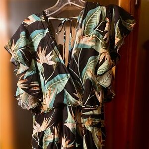 SHEIN Curve Leaf Print Dress. Size 4X